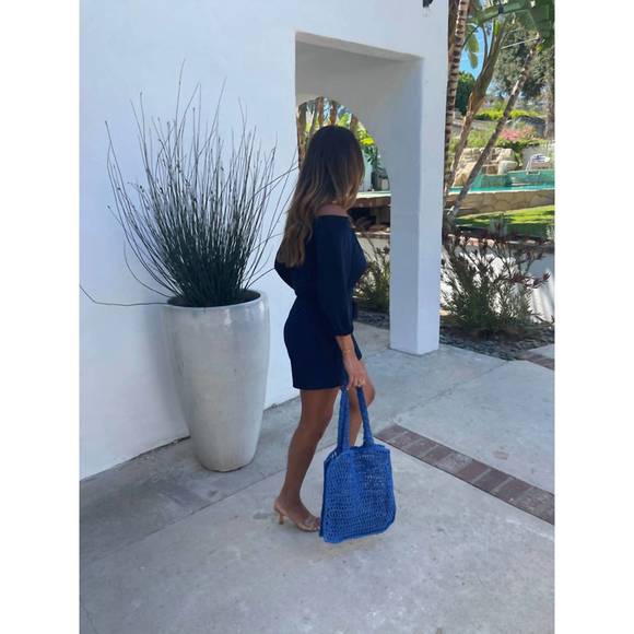 NEW VERONICA M smocked ots romper in navy ity - Picture 2 of 3